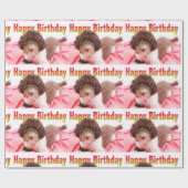 Happy Birthday Labradoodle Dog Wrapping Paper Cadeaupapier (Vlak)