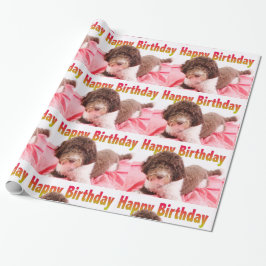 Happy Birthday Labradoodle Dog Wrapping Paper Cadeaupapier