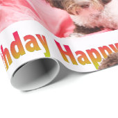 Happy Birthday Labradoodle Dog Wrapping Paper Cadeaupapier (Rol Hoek)