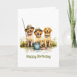 Happy Birthday Labrador Retriever Dogs Gevist Kaart