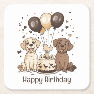 Happy Birthday Labrador Retriever Honden Kartonnen Onderzetters