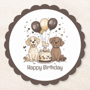 Happy Birthday Labrador Retriever Honden Kartonnen Onderzetters