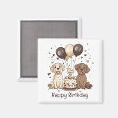 Happy Birthday Labrador Retriever Honden Magneet (Voorkant / Achterkant)