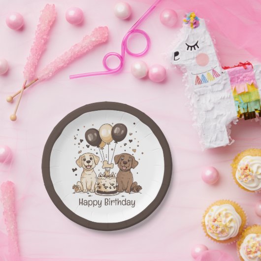 Happy Birthday Labrador Retriever Honden Papieren Bordje (Feest)