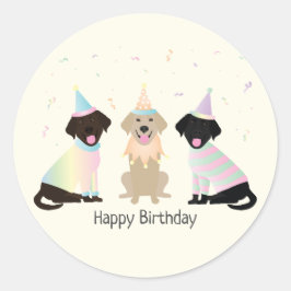 Happy Birthday Labrador Retriever Honden Ronde Sticker
