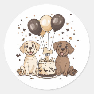 Happy Birthday Labrador Retriever Honden Ronde Sticker