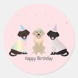 Happy Birthday Labrador Retriever Honden Ronde Sticker