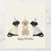 Happy Birthday Labrador Retriever Honden Wijn Etiket (Enkel label)