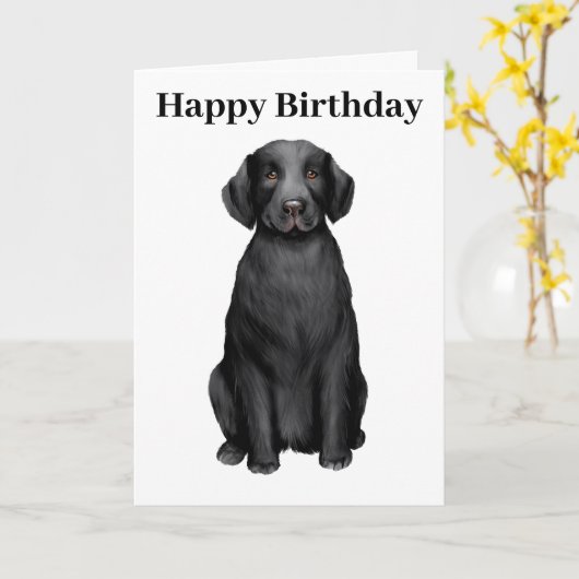 Happy Birthday Labrador Retriever Kaart (Gele Bloem)