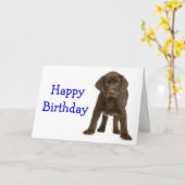 Happy Birthday Labrador Retriever Puppy Dog Card Kaart (Gele Bloem)