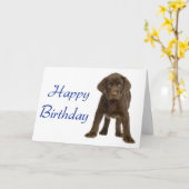 Happy Birthday Labrador Retriever Puppy Dog Card Kaart (Gele Bloem)