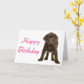 Happy Birthday Labrador Retriever Puppy Dog Card Kaart (Gele Bloem)