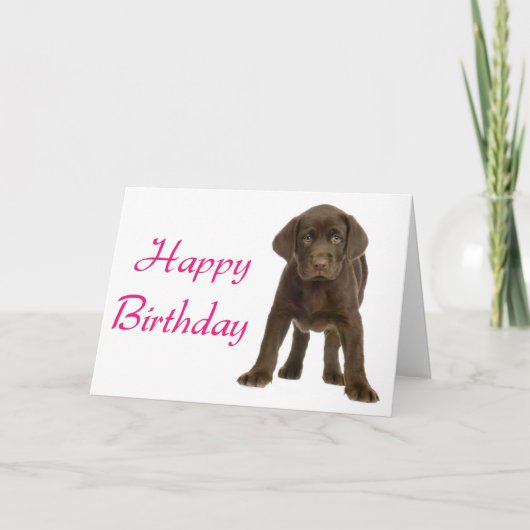 Happy Birthday Labrador Retriever Puppy Dog Card Kaart (Voorkant)