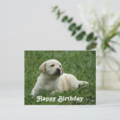 Happy Birthday Labrador Retriever Puppy Post Kaart (Staand voorkant)