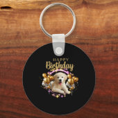 Happy Birthday Labrador Retriever Sleutelhanger (Voorkant)