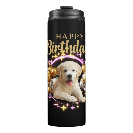 Happy Birthday Labrador Retriever Thermosbeker (Voorkant)