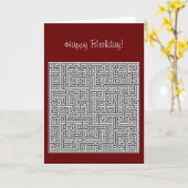 Happy Birthday Labyrint Kaart (Gele Bloem)