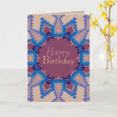 Happy Birthday Lace Star Wenskaart Kaart (Gele Bloem)