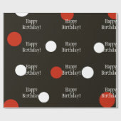 Happy Birthday Lady Bug Wrapping Paper Cadeaupapier (Vlak)