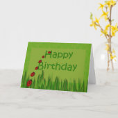 Happy Birthday Lady Bugs Kaart (Gele Bloem)