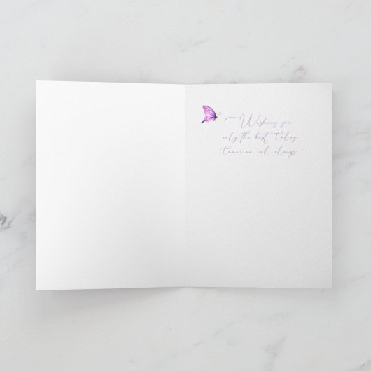 Happy Birthday Lady Hydrangeas en Butterfly Kaart (Binnen)