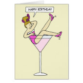 Happy Birthday Lady in Giant Cocktail Glass (Voorkant)