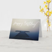 Happy Birthday Lake Dock Boat Kaart (Gele Bloem)