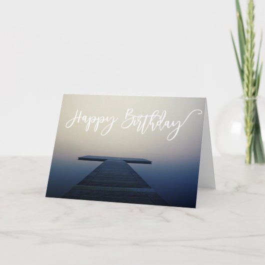 Happy Birthday Lake Dock Boat Kaart (Voorkant)