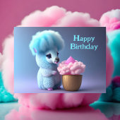 Happy Birthday, Lama die cupcake eet Briefkaart