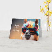 Happy Birthday Lama Leuke Humor voor iedereen Kaart (Gele Bloem)
