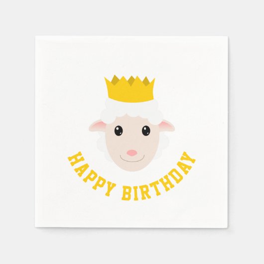 Happy Birthday Lamb Servet (Voorkant)