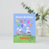 Happy Birthday Lambs voor Twins Briefkaart (Staand voorkant)