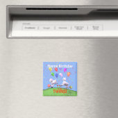 Happy Birthday Lambs voor Twins Magneet (Insitu (Vaatwasser))