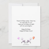 Happy Birthday Lammetjes voor Twins Flat Kaart (Achterkant)