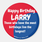Happy Birthday LARRY Magnet (Voorkant)