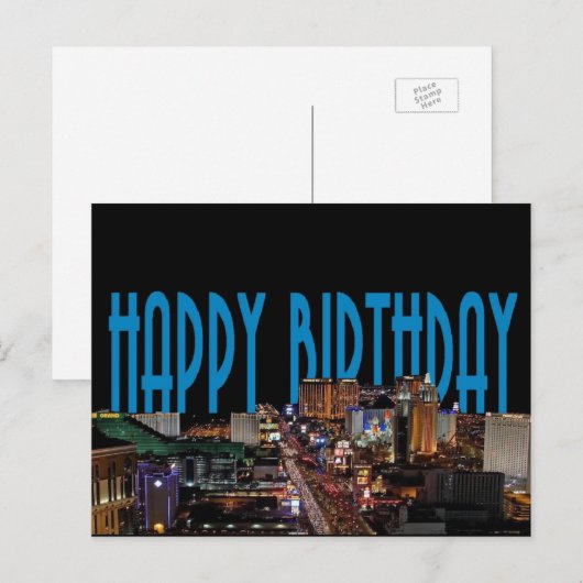 HAPPY BIRTHDAY Las Vegas Briefkaart (Voorkant / Achterkant)