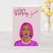 Happy Birthday Latina Ethnic Kaart (Gele Bloem)