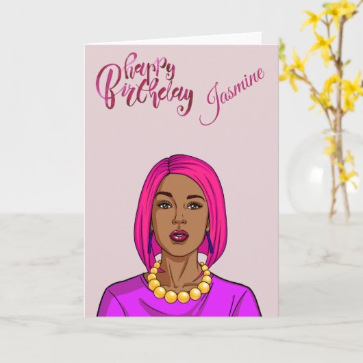 Happy Birthday Latina Ethnic Kaart (Gele Bloem)