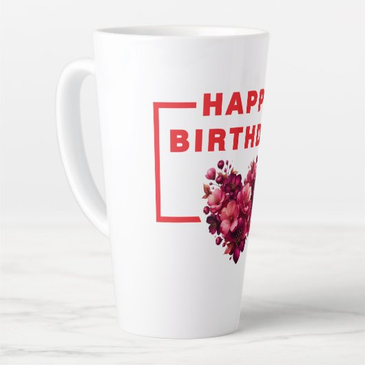 Happy Birthday Latte Mok – Vier in stijl (Linkerhoek)
