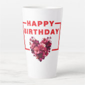 Happy Birthday Latte Mok – Vier in stijl (Voorkant)