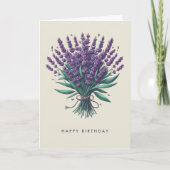 Happy Birthday Lavendel Boeket Wenskaart Bedankkaart (Voorkant)