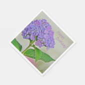 Happy Birthday Lavendel Hydrangea Servet (Hoek)