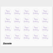 Happy Birthday Lavendel Paarse Custom Kleur Trendy Ronde Sticker (Vel)