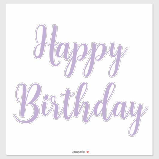 Happy Birthday Lavendel Paarse Custom Kleur Trendy Sticker (Vel)