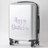 Happy Birthday Lavendel Paarse Custom Kleur Trendy Sticker (Koffer)