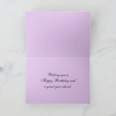 Happy Birthday Lavendel Roos Kaart (Binnen)