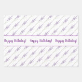 Happy Birthday Lavender Flower Bundles Inpakpapier Vel (Voorkant 2)