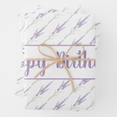 Happy Birthday Lavender Flower Bundles Inpakpapier Vel (In situ)