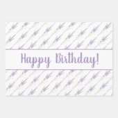 Happy Birthday Lavender Flower Bundles Inpakpapier Vel (Voorkant)