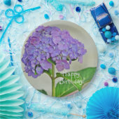 Happy Birthday Lavender Hydrangea Papieren Bordje (Feest)